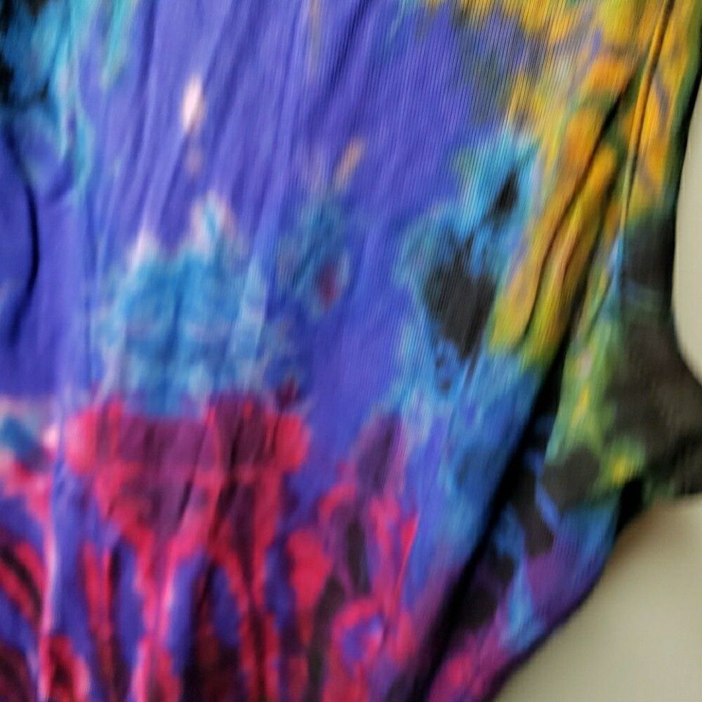Tie Dye Sleeveless Sun Dress Pockets Summer Casual Loose Beach Cover Up Large XL - Picture 13 of 15